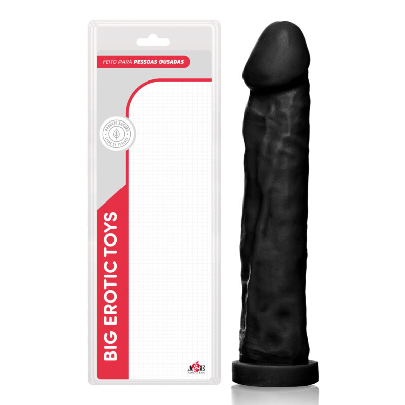 PÊNIS GIGANTE SUPER REALÍSTICO MATERIAL DE ALTA QUALIDADE 27,5 X 6,5 CM – PRETO