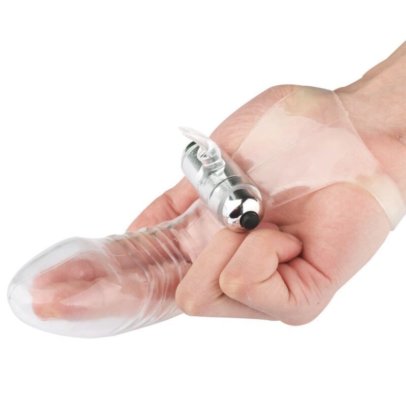 CAPA PARA DOIS DEDOS OU PARA PRÓTESE PENIANA - COM VIBRADOR CÁPSULA  10 MODOS DE VIBRAÇÃO