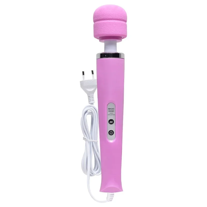 VIBRADOR MASSAGEADOR ELÉTRICO COM FIO TAMANHO GRANDE - VARINHA MÁGICA 10 MODOS DE VIBRAÇÃO - PRETO