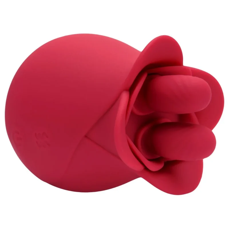 VIBRADOR MASSAGEADOR DE CLITÓRIS RECARREGÁVEL USB VAI E VEM  - FORMATO ROSA VERMELHA -10 PULSAÇÕES