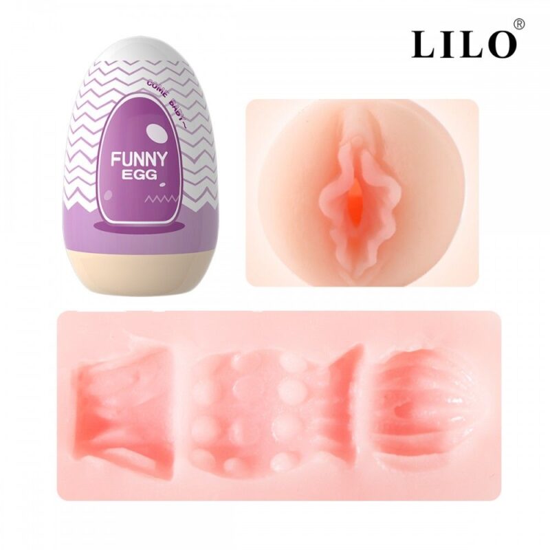 MASTURBADOR EGG FUNNY CYBERSKIN ROXO - VAGINA REALÍSTICA