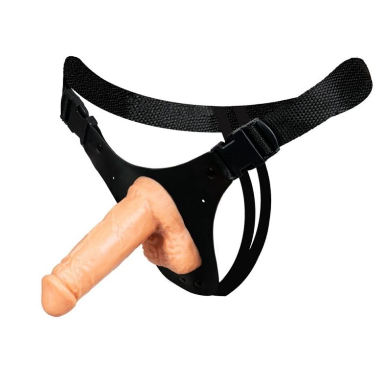 PÊNIS PEQUENO E ROLIÇO DE SILICONE COM CINTA REFORÇADA- 12,5 X 4 CM