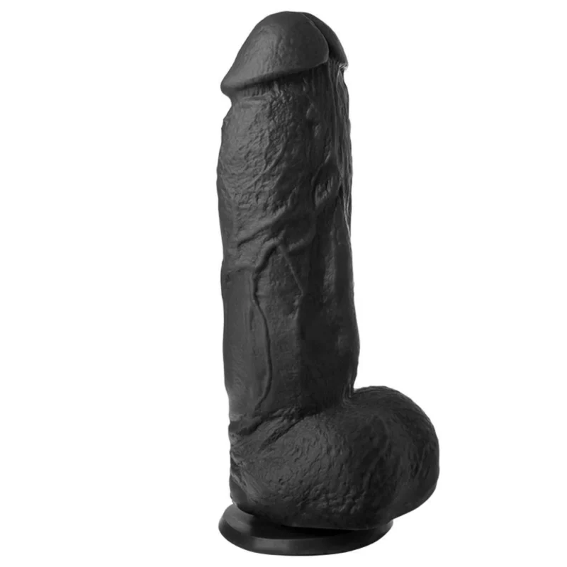 PÊNIS GROSSO COM VENTOSA 18 X 5 CM - PRETO