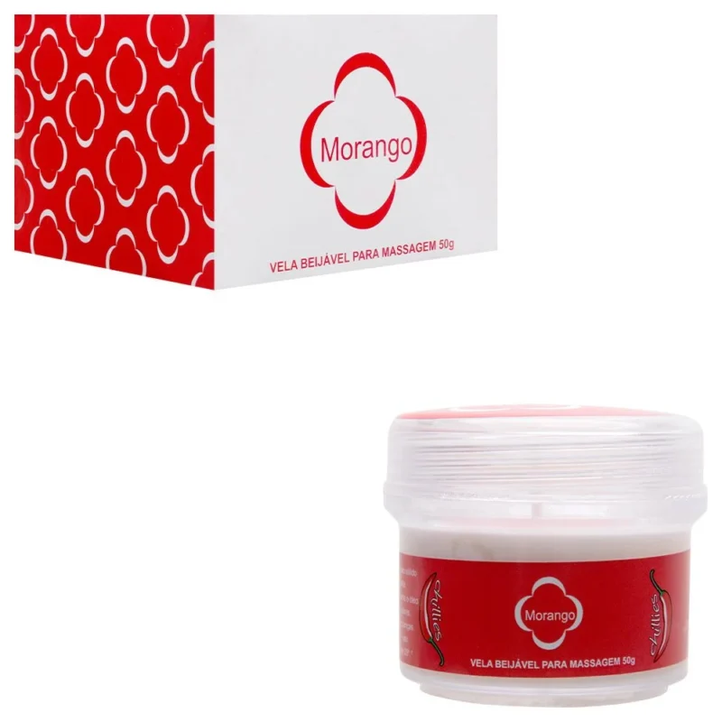 VELA BEIJÁVEL AROMA AFRODISÍACO PARA MASSAGEM SENSUAL - MORANGO 50G