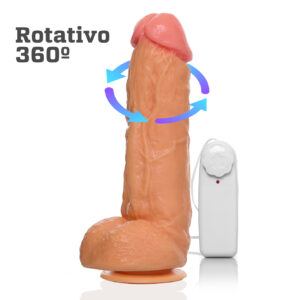 PÊNIS ROTATIVO KONG MUITO GROSSO COM VIBRADOR EXTERNO MULTI VELOCIDADE 20 X 6 CM