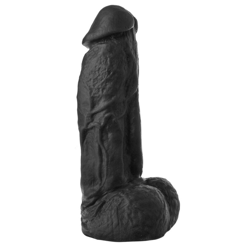 PÊNIS GROSSO COM MINI ESCROTO 18 X 4 CM - PRETO