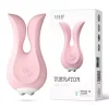 VIBRADOR DUPLO FEMININO PEQUENO E FLEXÍVEL EM SILICONE ALTO LUXO - RECARREGÁVEL COM CABO USB INCLUSO -  ROSA IMPORTAÇÃO
