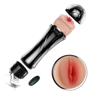 MASTURBADOR COM VIBRAÇÃO E VENTOSA VAGINA EM CYBER SKIN - FORMATO TAÇA