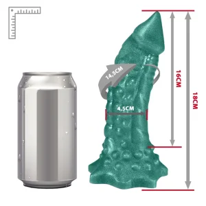 PÊNIS DILDO REPTILE COM MASSAGEADOR 18 X 4,5 CM - VERDE