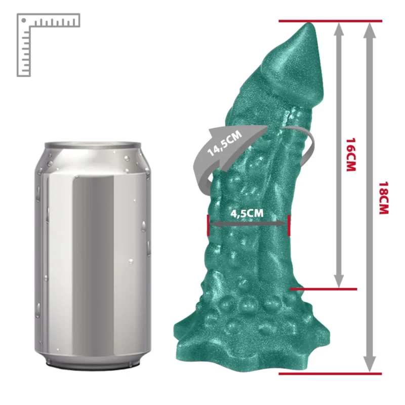 PÊNIS DILDO REPTILE COM MASSAGEADOR 18 X 4,5 CM - VERDE