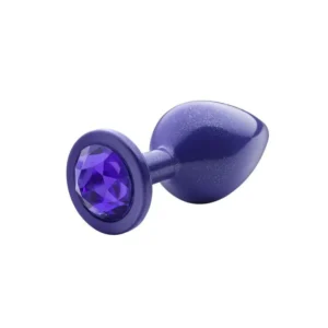 PLUG ANAL COM GLITER E PEDRA ROXA - TAMANHO P