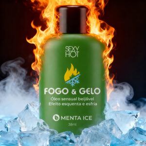 FOGO E GELO MENTA ICE - ÓLEO EXCITANTE BEIJÁVEL ESQUENTA E ESFRIA - 38ml