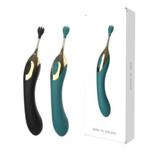 VIBRADOR RECARREGÁVEL COM MOTOR DUPLO E TRES PONTAS REMOVIVEIS