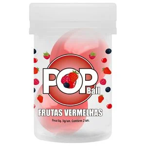 BOLINHA EXPLOSIVA EXCITANTE BEIJÁVEL - POP BALL FRUTAS VERMELHAS