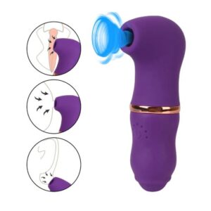 SUGADOR DE CLITÓRIS RECARREGÁVEL COM MEDIDOR DE INTENSIDADES - ROXO