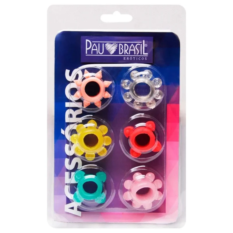 ANEL PENIANO RETARDADOR EM SILICONE COLOR - KIT COM 06 UNIDADES