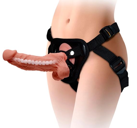 PÊNIS REALISITA ARTICULADO COM VÉRTEBRAS + CINTA PENIANA - MARS DILDO LIKE DOBRÁVEL - 17CM