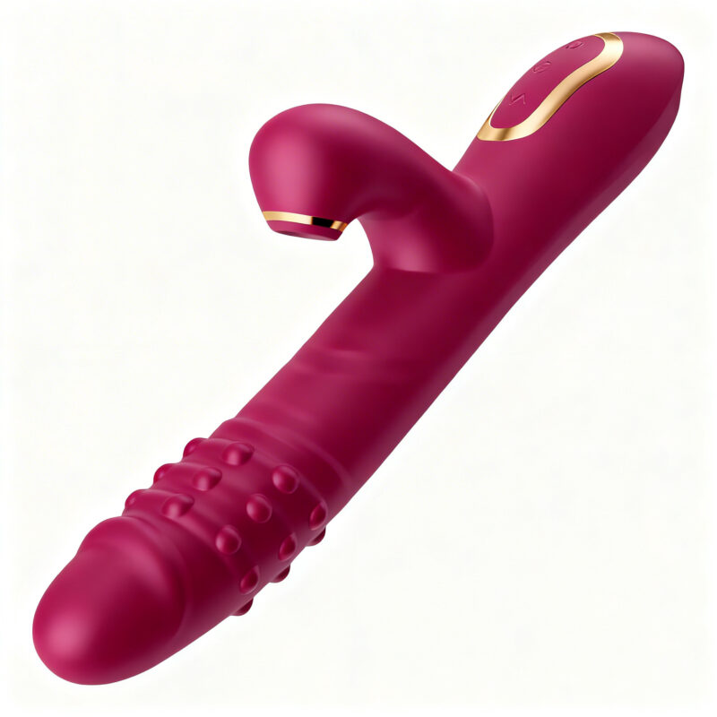 VIBRADOR ROTATIVO COM ESFERAS GIRATÓRIAS E ESTIMULADOR CLITORIANO - 10 MODOS DE VIBRAÇÃO + 6 MODOS DE ESTIMULAÇÃO - FUCSIA