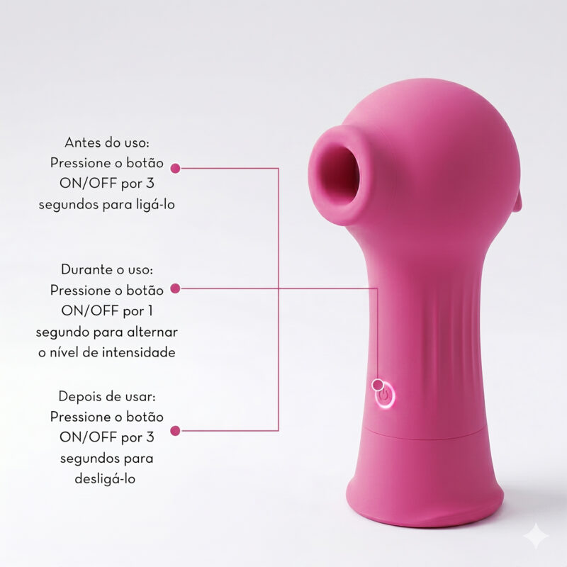 SUGADOR E ESTIMULADOR DE CLITÓRIS COM 10 ONDAS DE PRESSÃO E TEXTURA AVELUDADA - PINK OU VERDE