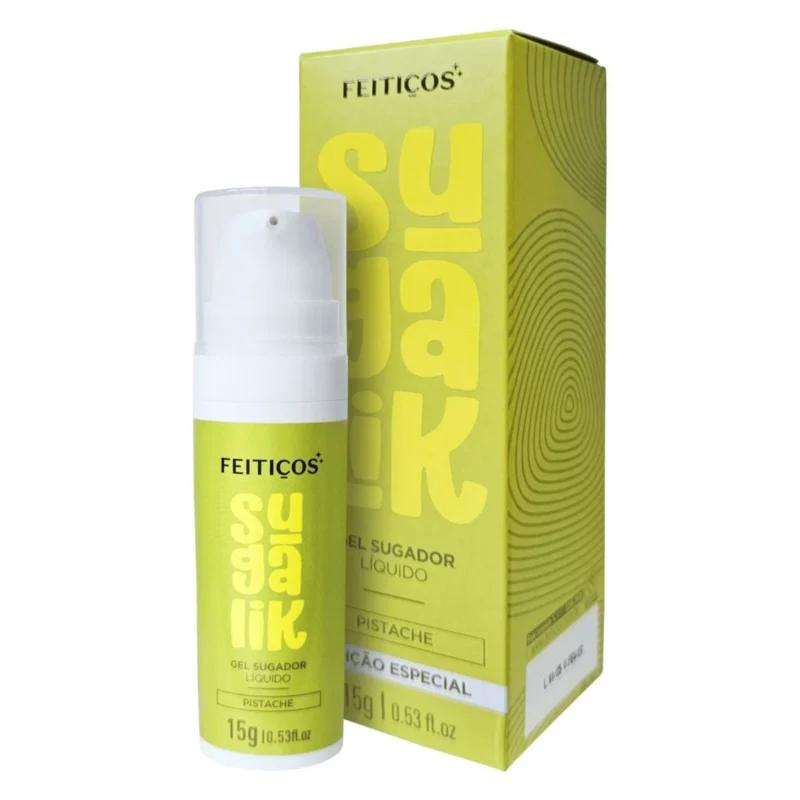 GEL SUGADOR LÍQUIDO BEIJÁVEL UNISSEX SUGALIK SABOR PISTACHE - 15G