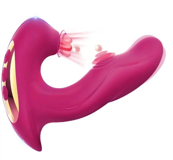 VIBRADOR PENETRÁVEL COM SUGADOR DE CLITÓRIS RECARREGÁVEL - PINK