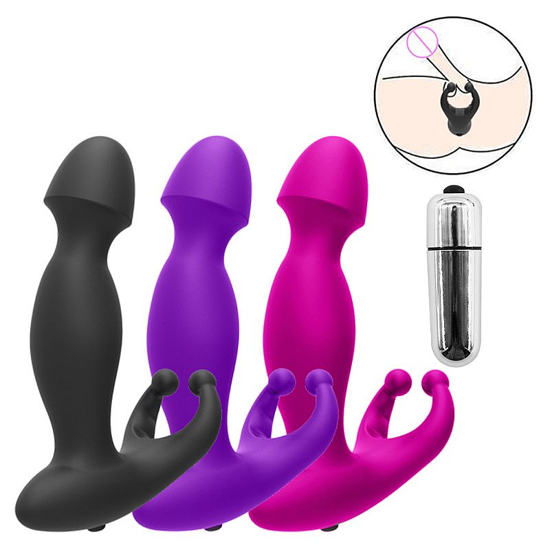 VIBRADOR DE PRÓSTATA COM ANEL E BULLET DE 1 VIBRAÇÃO - 13,8x3,0